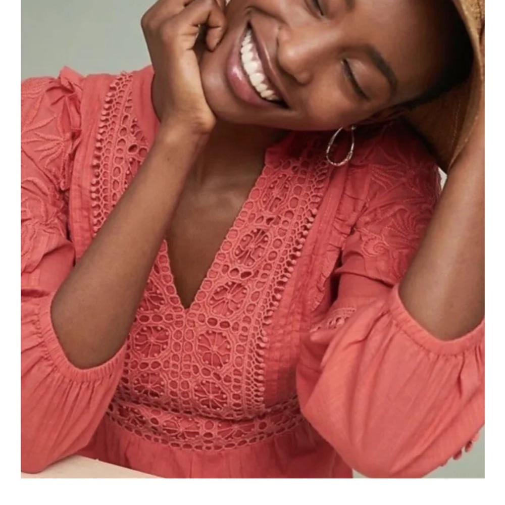 Anthropologie beautiful  coral dress in small